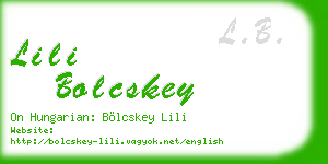lili bolcskey business card